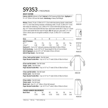 Simplicity Adult Costume S9353 - Sewing Pattern