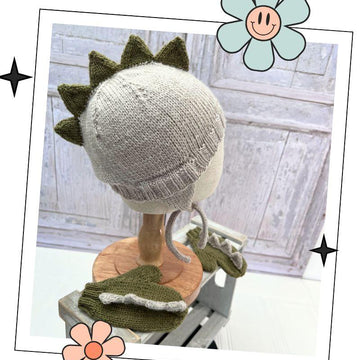 Dinosaur Hat and Mittens Set