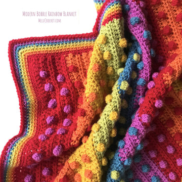 Modern Bobble Rainbow Blanket