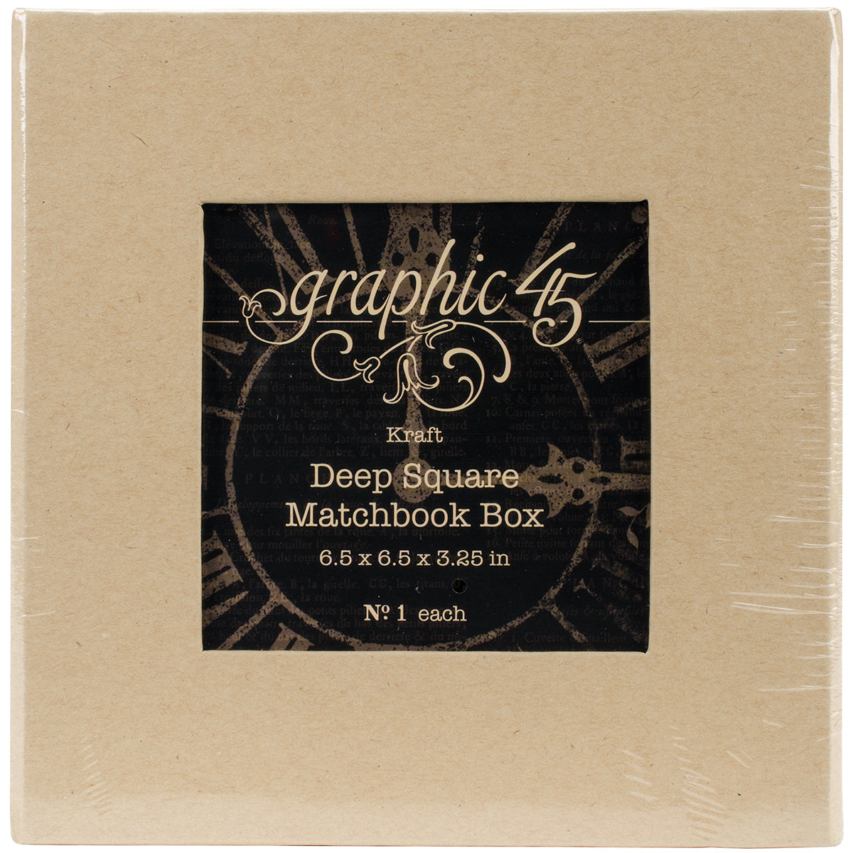 Graphic 45 Staples Deep Matchbook Box 6"X6"X3" - Kraft