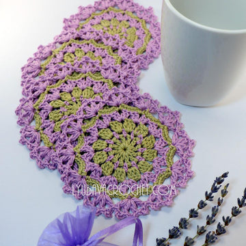 Lavender Crochet Coasters