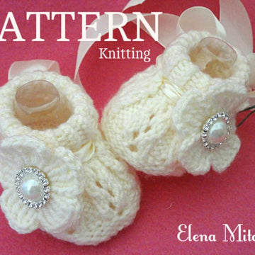 Pattern for Baby Girl Knitted Baby Booties Emilia