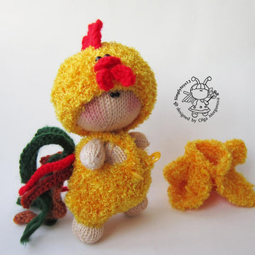 Pebble doll Rooster