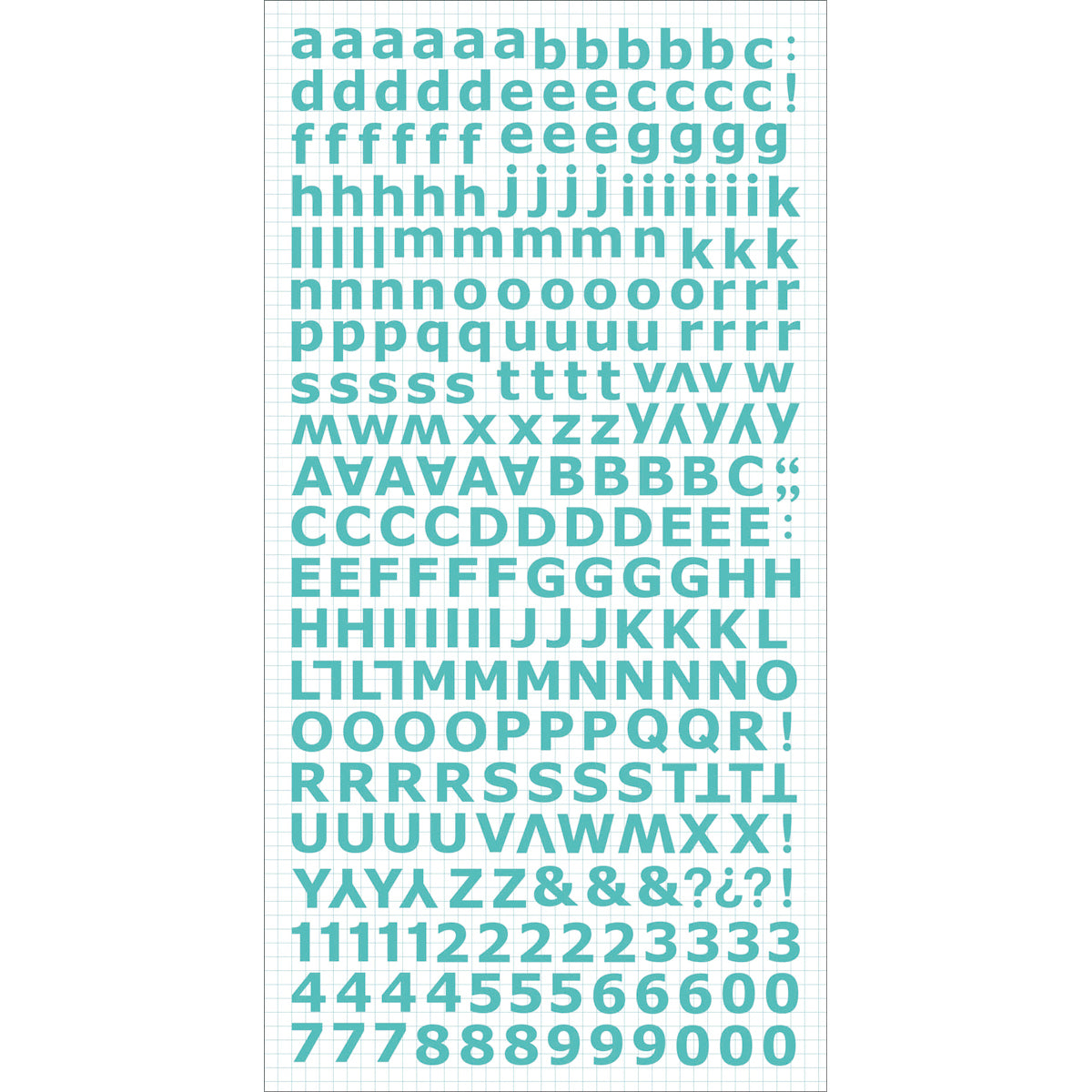 Kaisercraft Alphabet Stickers 6"X12" 5/Pkg - Sea Breeze