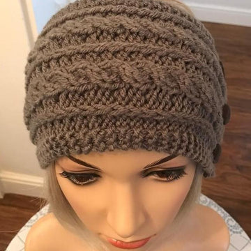 Chunky cable headband ear warmers topless hat