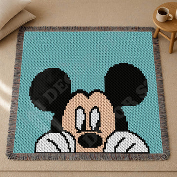 C2C Mickey Mouse Cartoon Blanket Turquoise Afghan Mortimer Throw Crochet PATTERN
