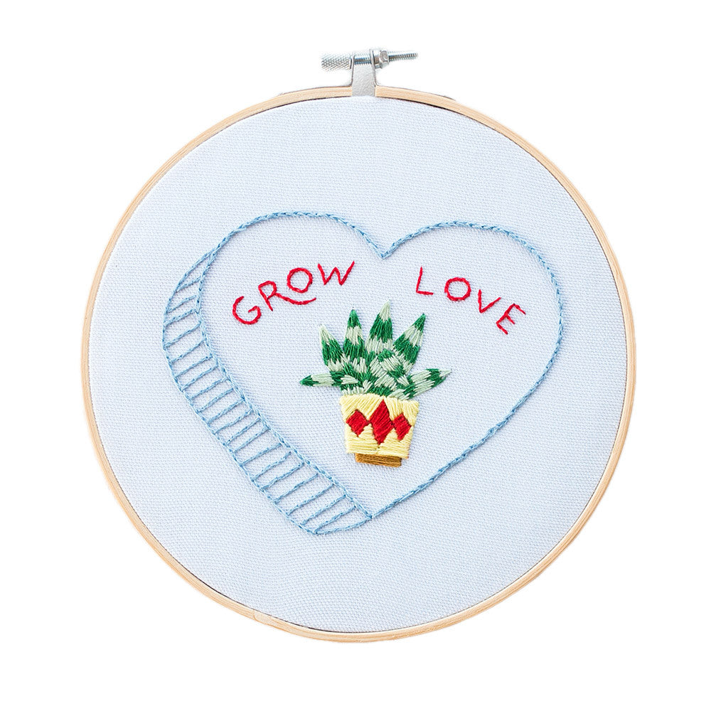Cotton Clara Grow Love Embroidery Kit - 18cm