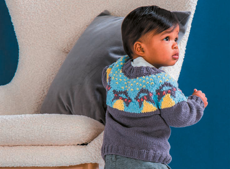 UFO Yoke Knit Sweater in Bernat Bundle Up - Downloadable PDF