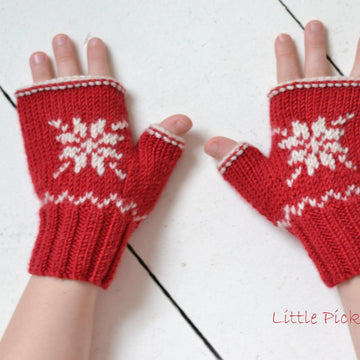 Snowflake Fingerless Mittens