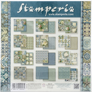 Stamperia Intl Stamperia Double-Sided Paper Pad 8"X8" 10/Pkg - Azulejos, 10 Designs/1 Each