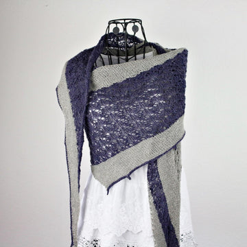 Asymmetrical Lace Triangle Shawl Knitting Pattern – PDF