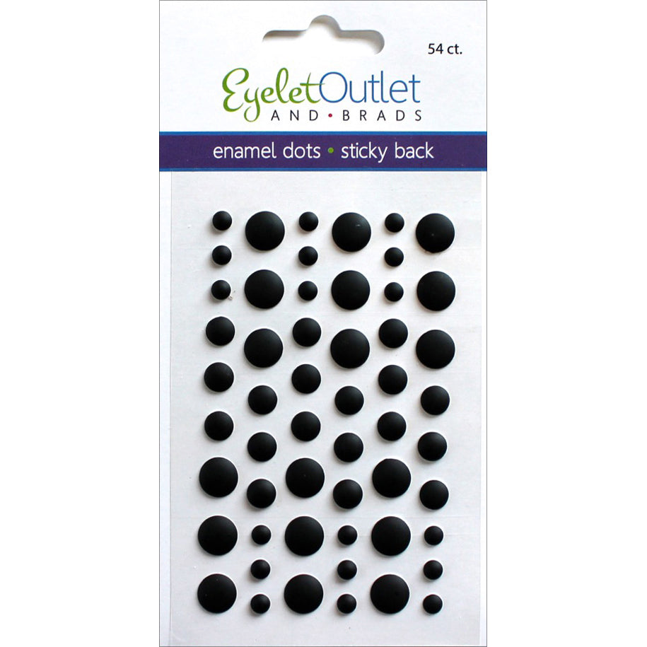Eyelet Outlet Adhesive-Back Enamel Dots 54/Pkg - Matte Black