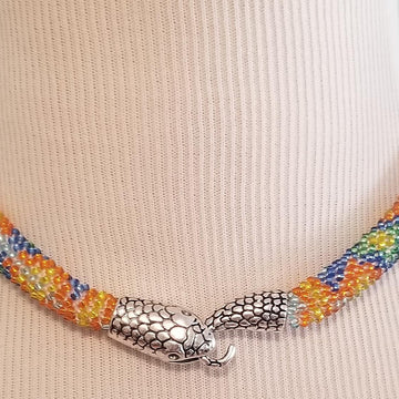 Bead Crochet Snake Necklace or Bracelet