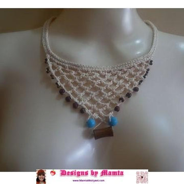 Crochet Necklace Pattern Beaded Lace Jewelry
