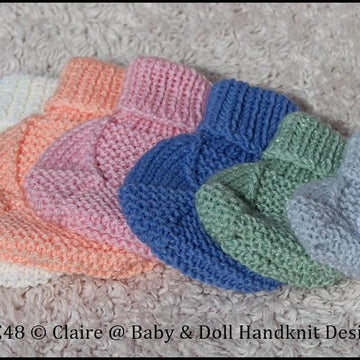 Simple One Piece Cosy Bootees Preemie-2yrs