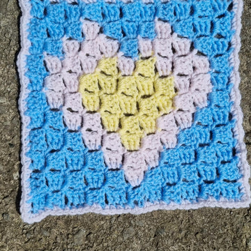 Mini Heart Full of Love C2C Crochet Square