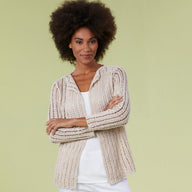 Oak Bluffs Cardigan - Knitting Pattern for Women in Tahki Yarns Cotton Classic Twist by Tahki Yarns