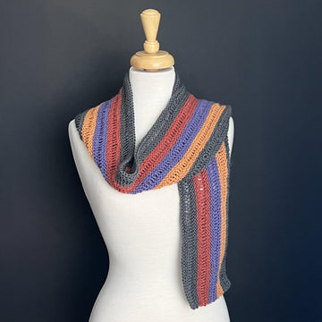 Drop Stitch Stripes Scarf