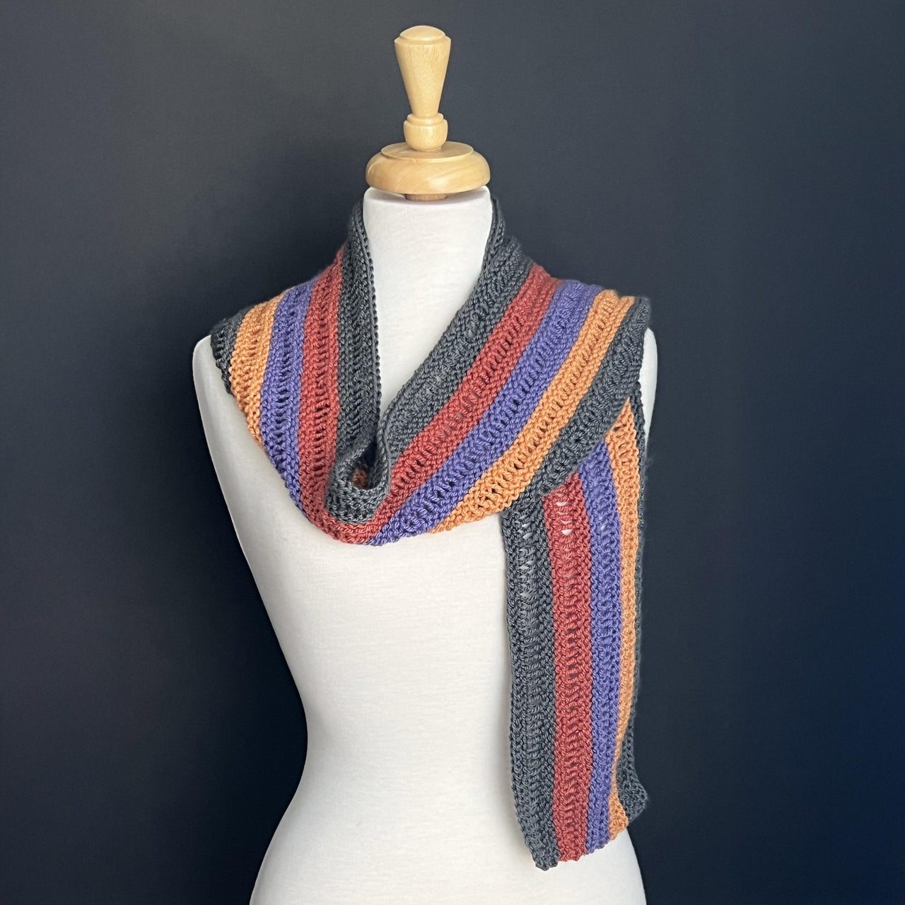 Drop Stitch Stripes Scarf