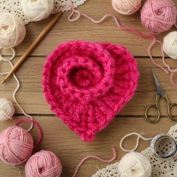 Granny Heart Crochet Coaster Pattern