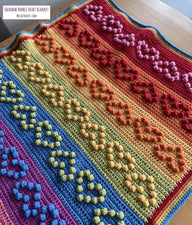 Rainbow Bobble Heart Blanket