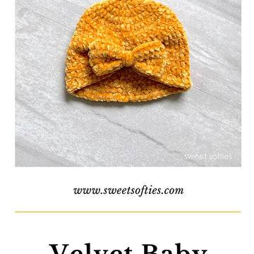 Velvet Baby Turban Hat with Bow