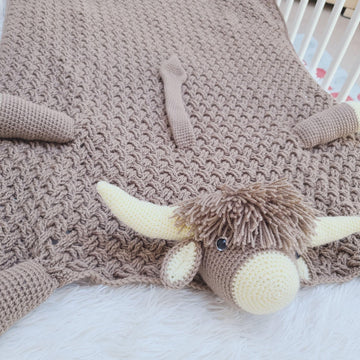 3in1 Highland Cow Folding Baby Blanket