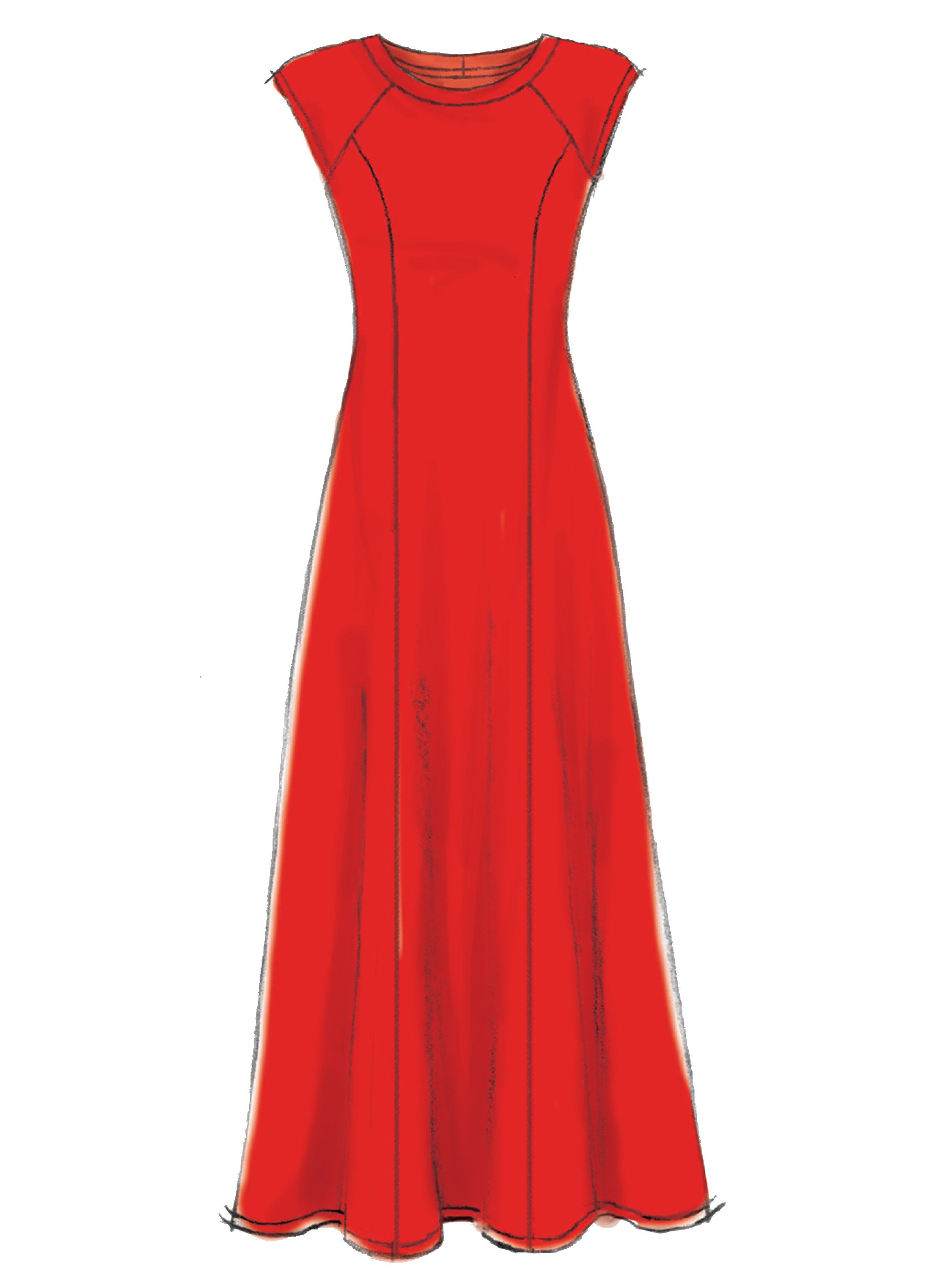McCall's Misses'/Miss Petite Sleeveless or Raglan Sleeve, Fit and Flare Dresses M7349 - Sewing Pattern