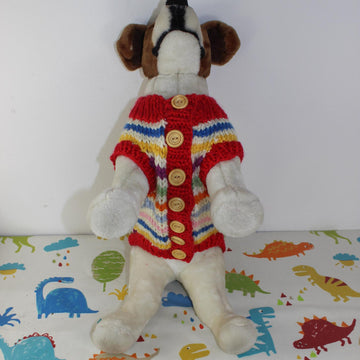 Dog Chunky Stripe Button Up Coat