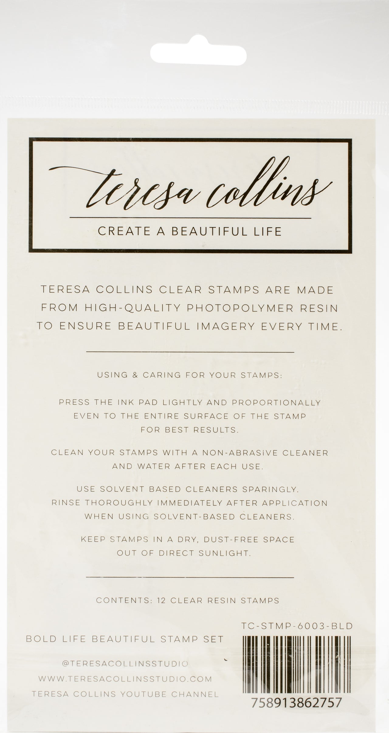 Teresa Collins Clear Stamp Set - Bold Life, Beautiful