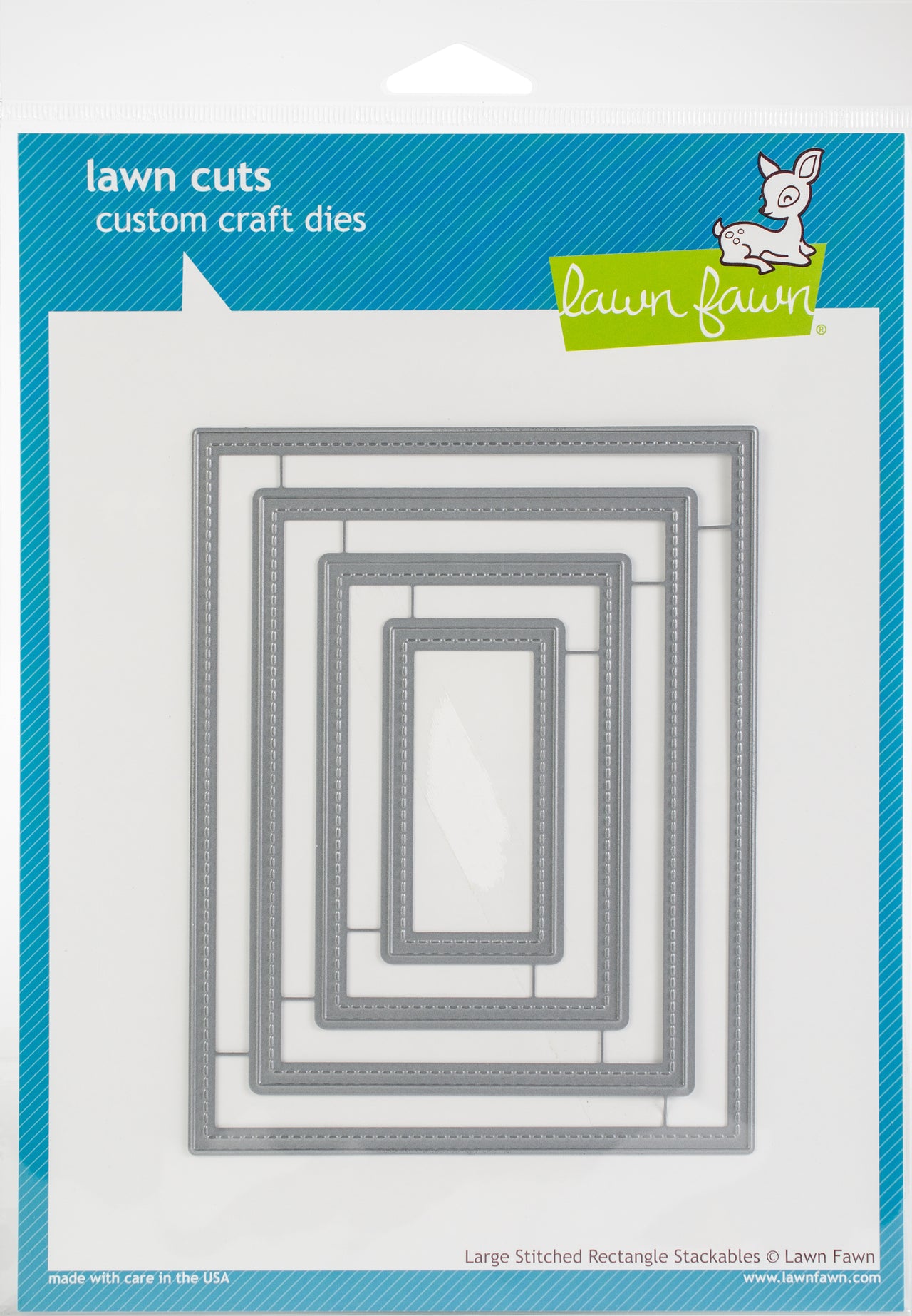 Lawn Fawn Lawn Cuts Custom Craft Die - Large Stitched Rectangle