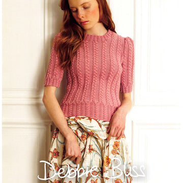 Cable Sweater in Debbie Bliss Bella - Downloadable PDF