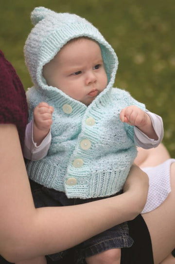 Baby Cardigan in Plymouth Yarn Dreamland and Dreamland Fancy - 1973 - Downloadable PDF