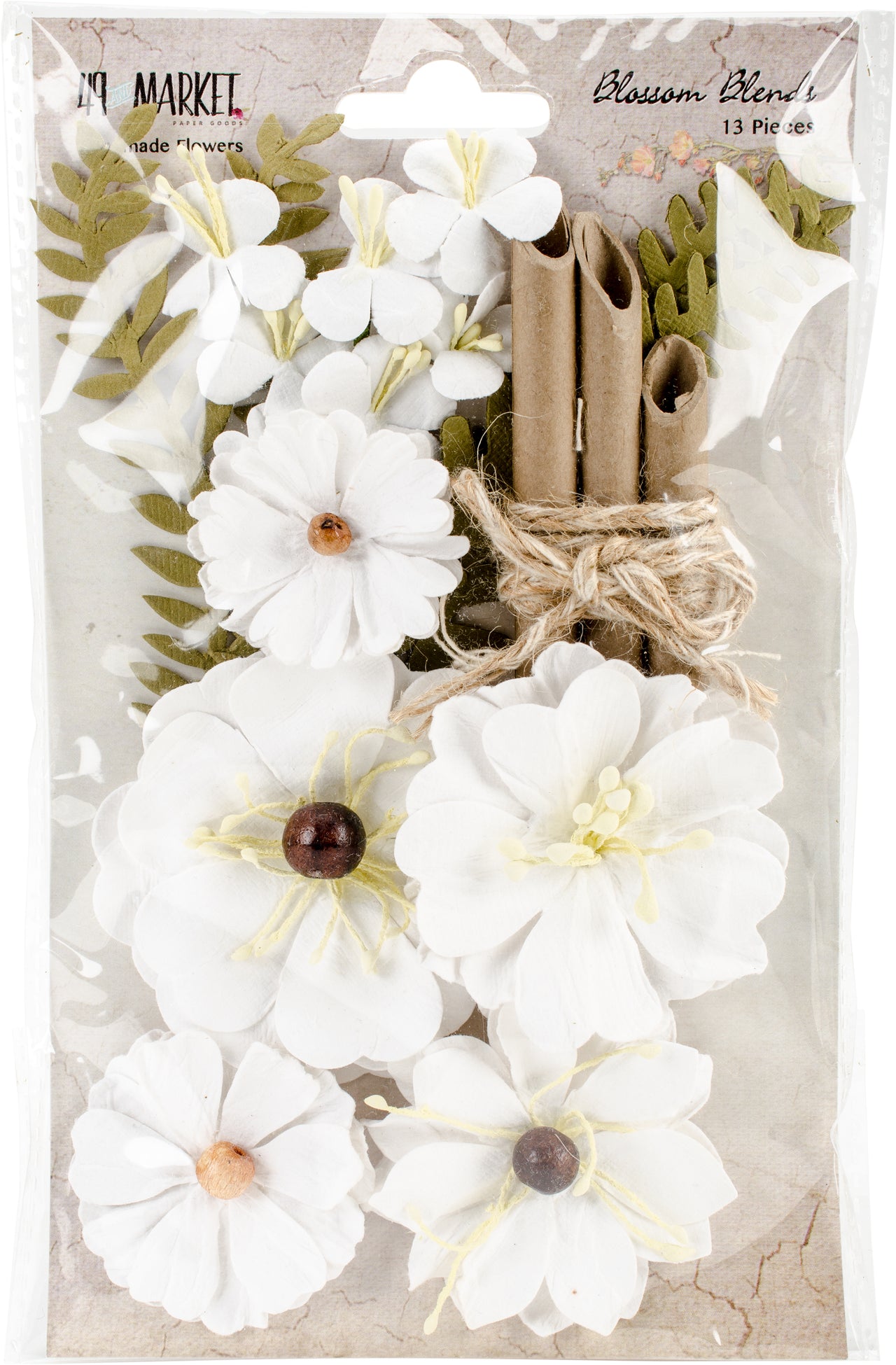 49 And Market Blossom Blends 13/Pkg - Cotton, 2.5"