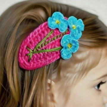 Crochet Mini Fowers Hair Clip Pdf + Video Tutorials