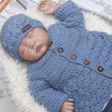 Round neck newborn cardigan 002