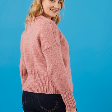 Joy Sweater - Free Jumper Knitting Pattern for Women in Paintbox Yarns 100% Wool Chunky Superwash by Paintbox Yarns
