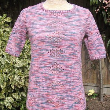 Sweater with Open Stitch Diamonds