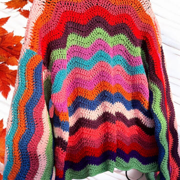 Wavy Oversized Crochet Jumper