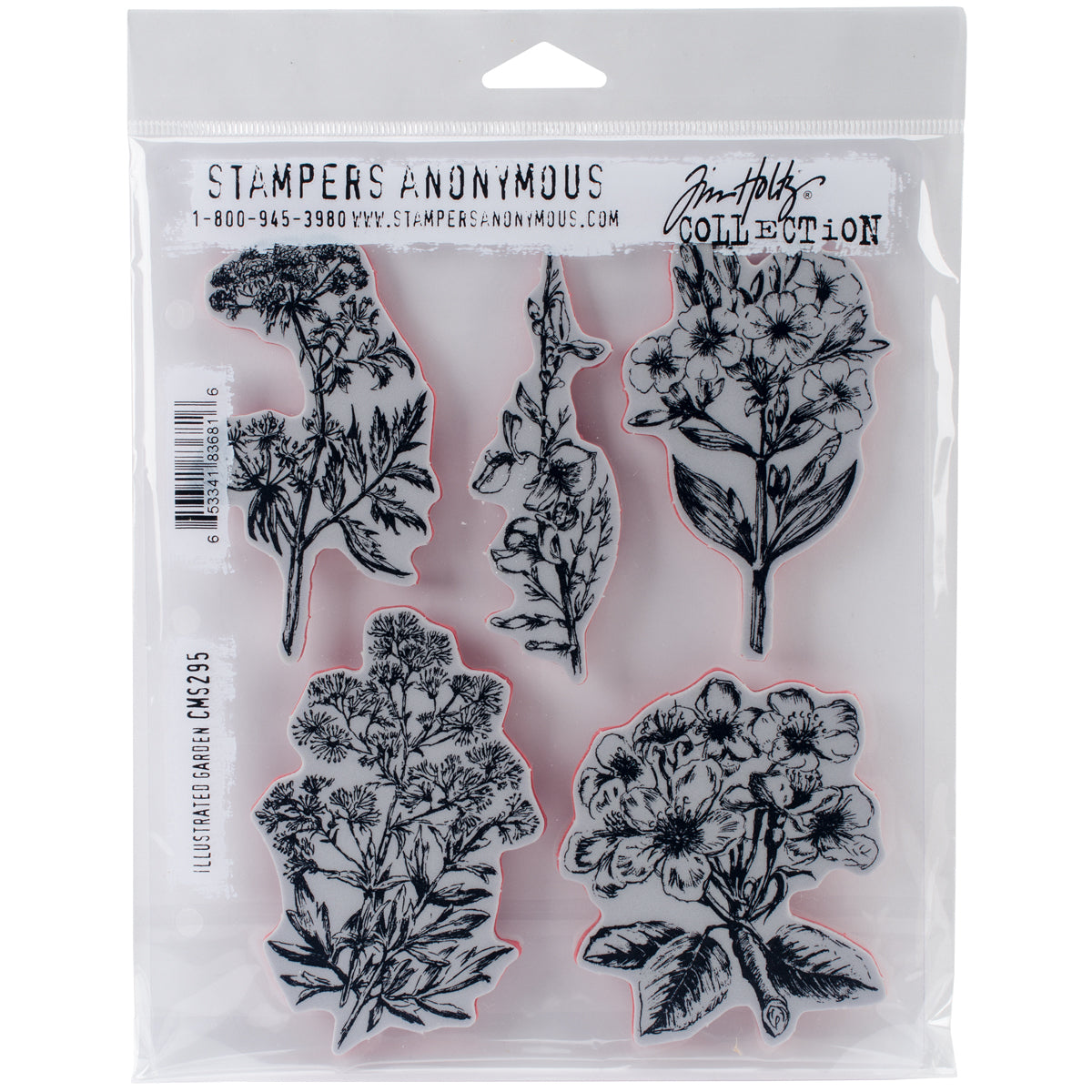 Stampers Anonymous Tim Holtz Cling Stamps 7"X8.5" - Illustrated Garden