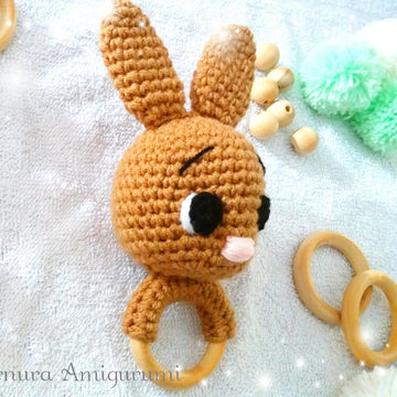 Rabbit toy rattle crochet pattern