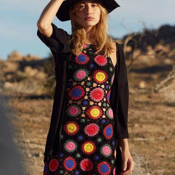 Rainbow medalions tank dress.