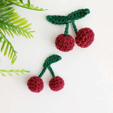 Cherry crochet pattern, crochet play food pattern
