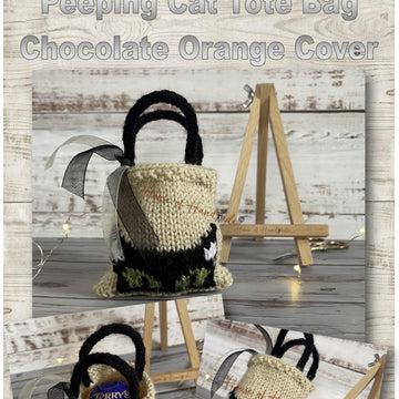 Peeping Cat Tote Bag Chocolate Orange Cover Knitting Pattern