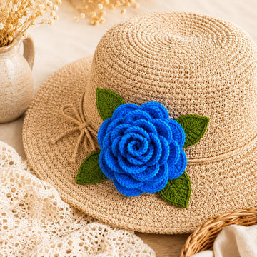 3D Crochet Flower Pattern with Leaves – PDF + Video Tutorial