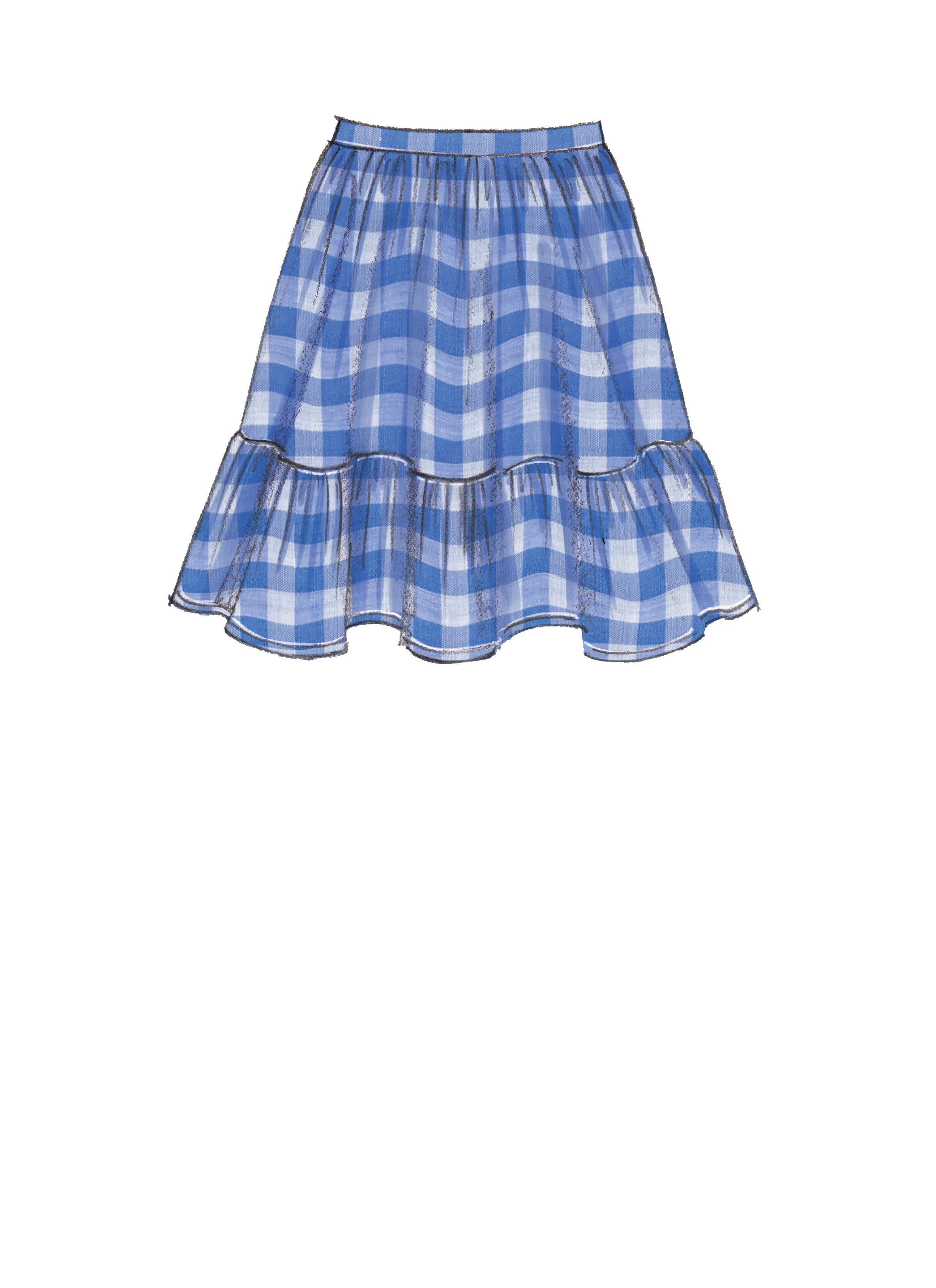 McCall's Misses' Pull-On Gathered Skirts with Tier and Length Variations M7604 - Sewing Pattern