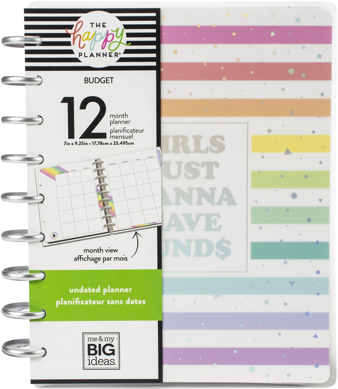 Happy Planner 12-Month Undated Classic Planner 9.25"X7" - Budget/Allowance, Jan -
