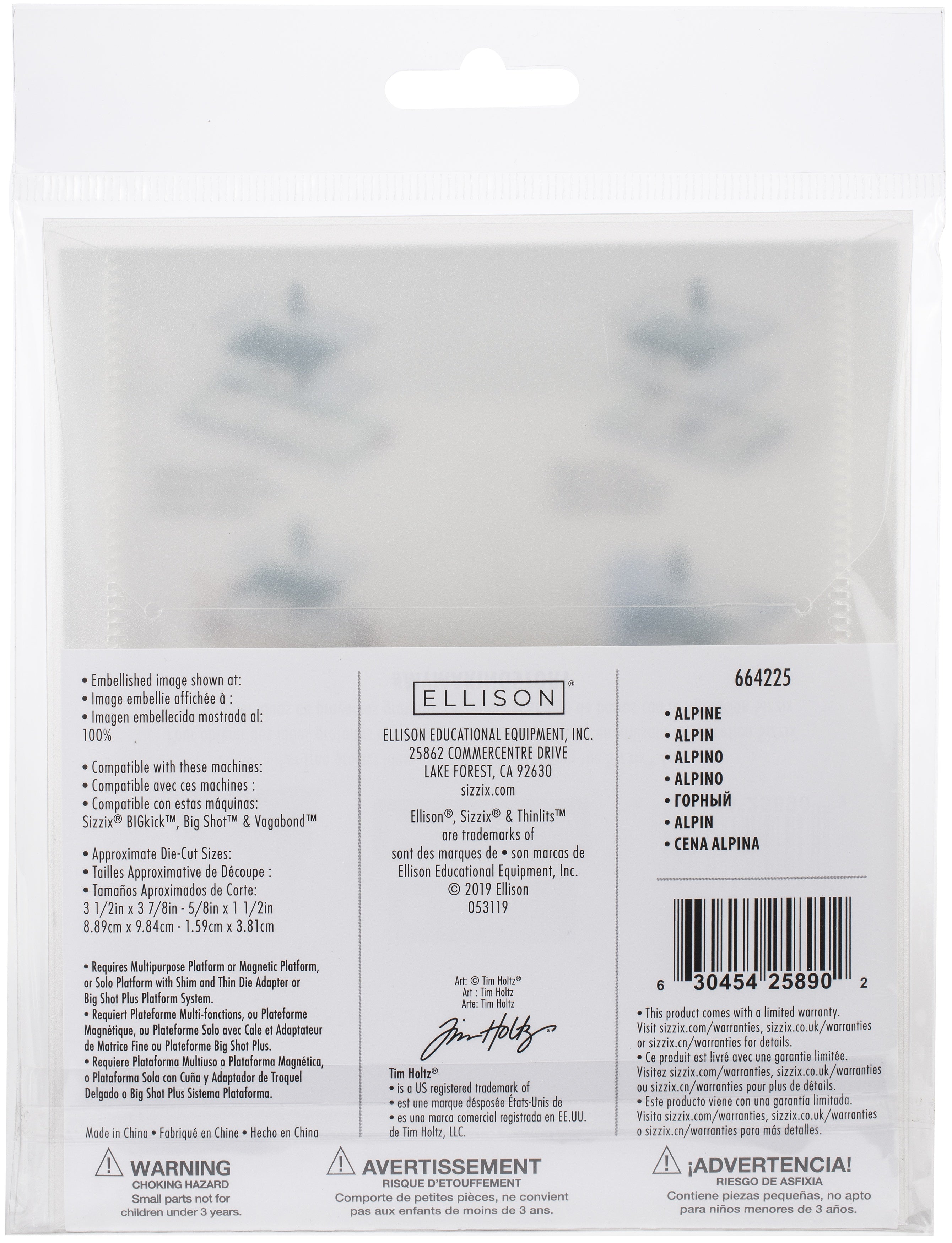 Sizzix Thinlits Dies By Tim Holtz 7/Pkg - Alpine