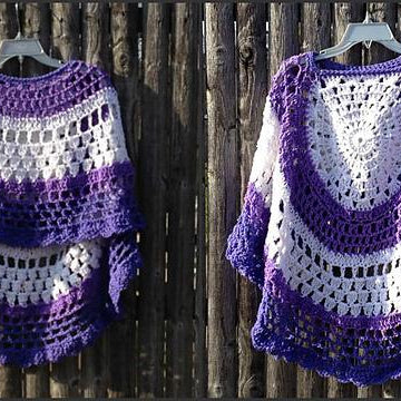Purple Crochet Poncho
