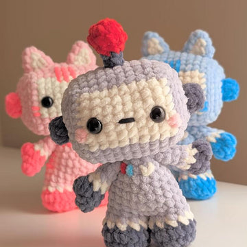 Crochet Robot and Robot Cat